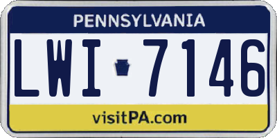 PA license plate LWI7146