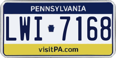PA license plate LWI7168