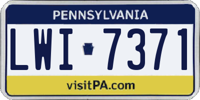 PA license plate LWI7371