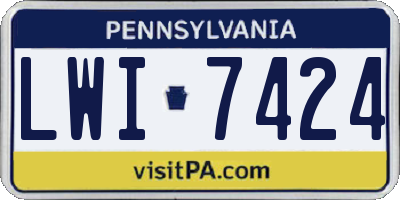 PA license plate LWI7424