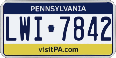 PA license plate LWI7842