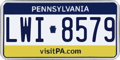 PA license plate LWI8579