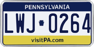 PA license plate LWJ0264