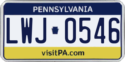 PA license plate LWJ0546