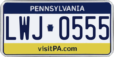 PA license plate LWJ0555