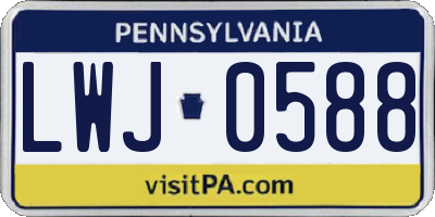 PA license plate LWJ0588