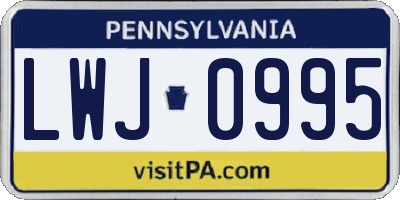 PA license plate LWJ0995