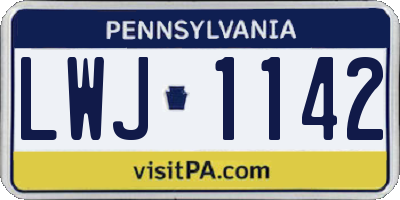 PA license plate LWJ1142