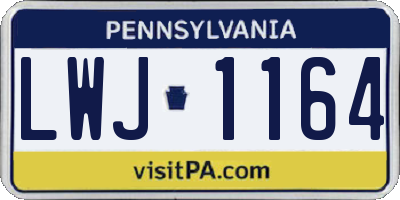 PA license plate LWJ1164