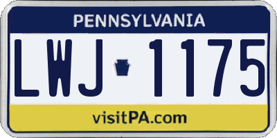 PA license plate LWJ1175
