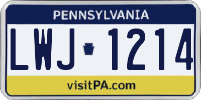 PA license plate LWJ1214