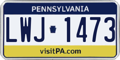 PA license plate LWJ1473