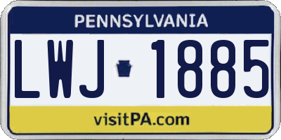 PA license plate LWJ1885