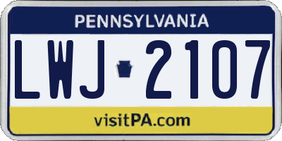 PA license plate LWJ2107