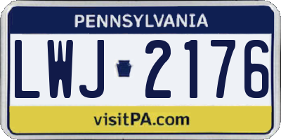 PA license plate LWJ2176