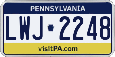 PA license plate LWJ2248