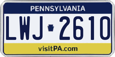 PA license plate LWJ2610