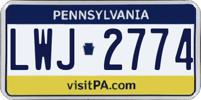 PA license plate LWJ2774