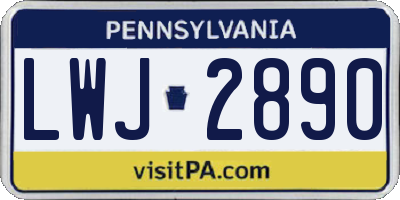 PA license plate LWJ2890
