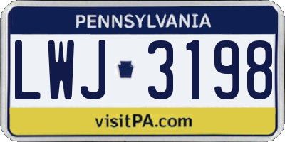 PA license plate LWJ3198