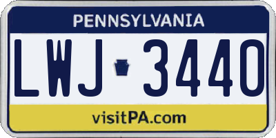 PA license plate LWJ3440