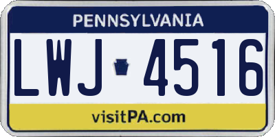 PA license plate LWJ4516