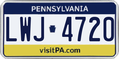 PA license plate LWJ4720