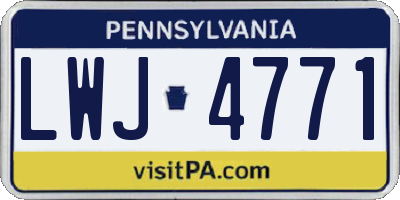 PA license plate LWJ4771