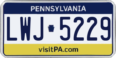 PA license plate LWJ5229