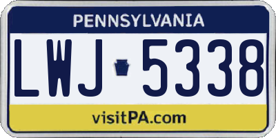 PA license plate LWJ5338