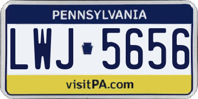 PA license plate LWJ5656