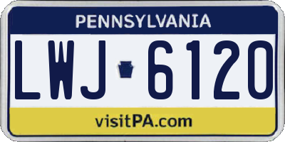 PA license plate LWJ6120