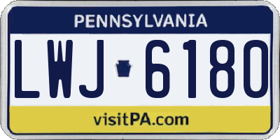PA license plate LWJ6180