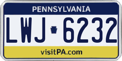 PA license plate LWJ6232