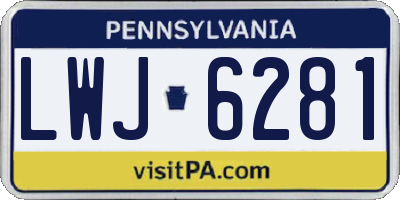 PA license plate LWJ6281