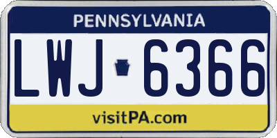PA license plate LWJ6366