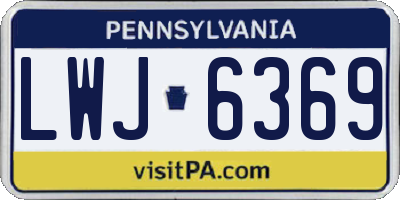 PA license plate LWJ6369
