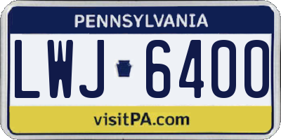 PA license plate LWJ6400