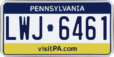 PA license plate LWJ6461