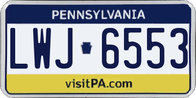 PA license plate LWJ6553