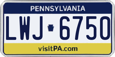 PA license plate LWJ6750