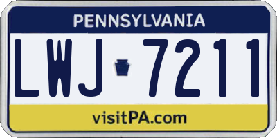 PA license plate LWJ7211