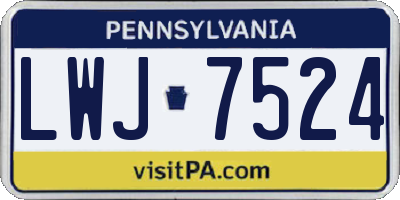 PA license plate LWJ7524