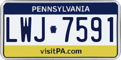 PA license plate LWJ7591