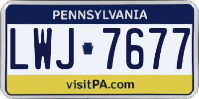 PA license plate LWJ7677