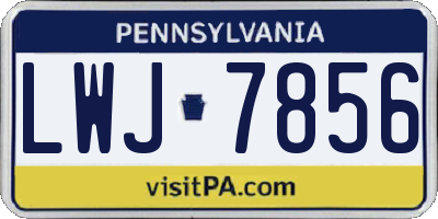 PA license plate LWJ7856