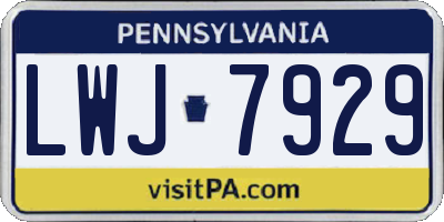PA license plate LWJ7929