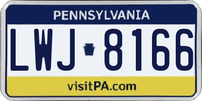 PA license plate LWJ8166