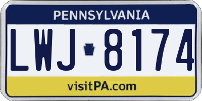 PA license plate LWJ8174