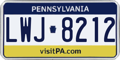 PA license plate LWJ8212